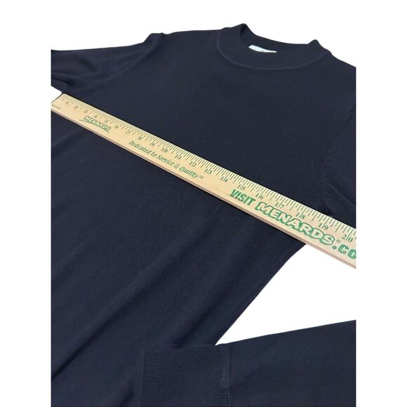 Selected Homme Men’s S Navy 100% Merino Wool Mock Neck Knit Sweater NWT - Picture 7 of 10